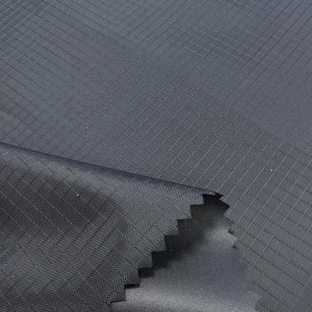 210T ribstop polyester taffeta with full dull virgin PVC coating 200gsm 0.18mm for raincoat
